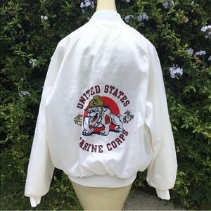 Vtg Soffe Varsity Bomber USMC bulldog jacket Sz XL